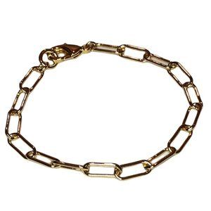 NWT ADORNIA 14K Gold Plated Paper Clip Chain Bracelet